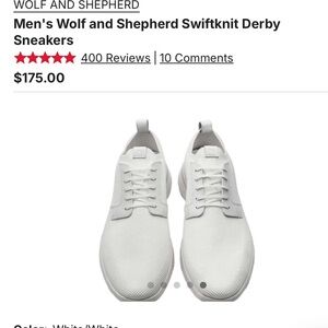 Wolf and Shepherd White Swiftknit Derby Sneakers